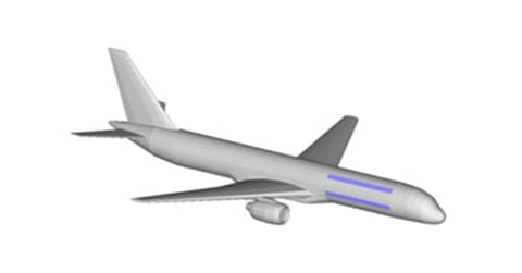 飞机圆形贴片天线的天线耦合模拟图像