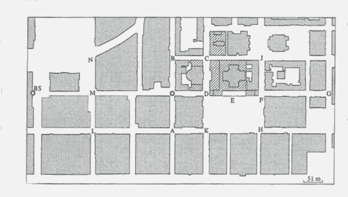 图 1 .1] 中研究的覆盖区域以及本示例。该区域靠近赫尔辛基的 "参议院广场"，位于 E 位置。