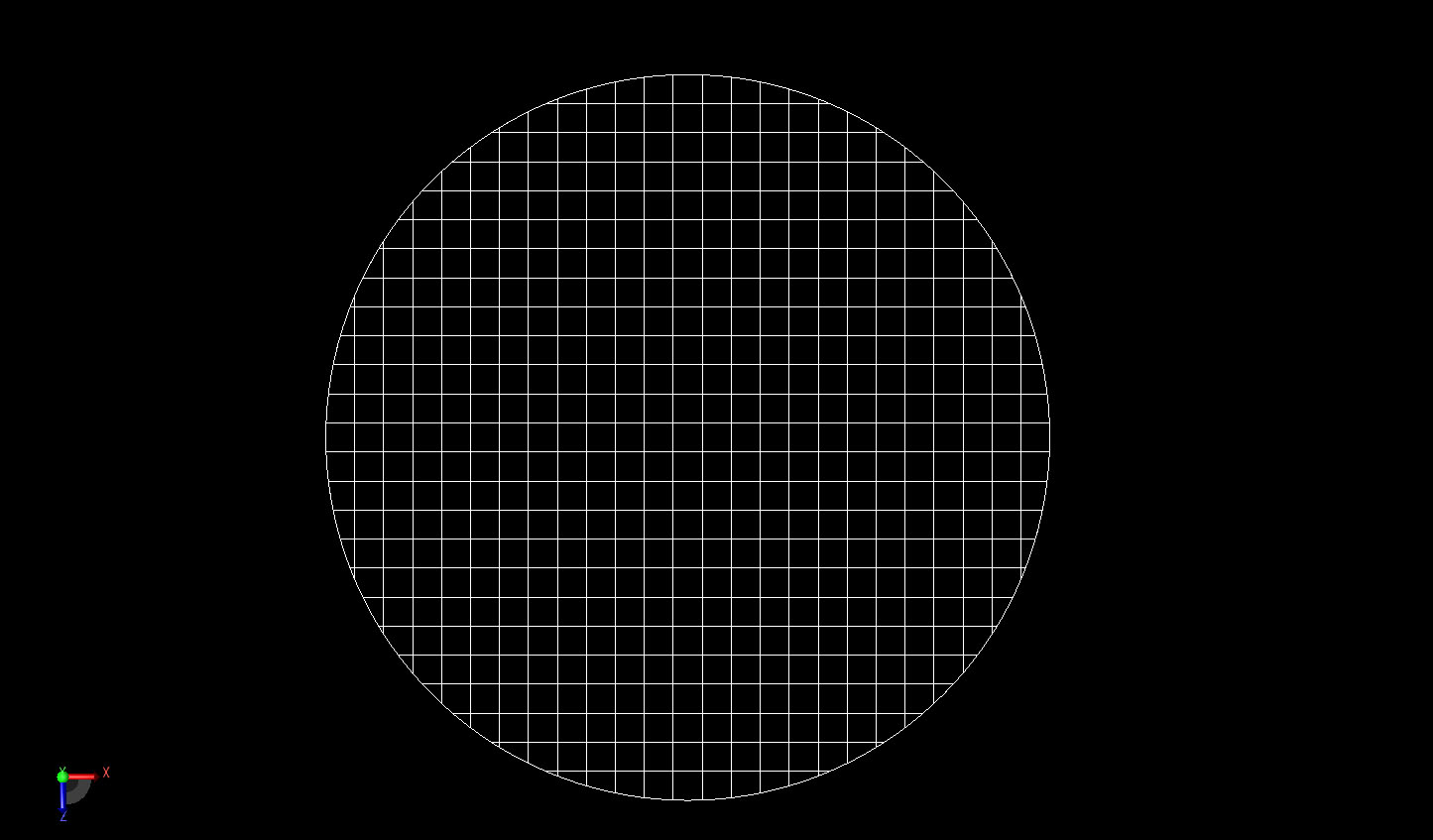 图 2A 为圆柱体 2 毫米分辨率 FDTD 网格的截面图，显示了圆柱体曲面上的 XACT 网格。