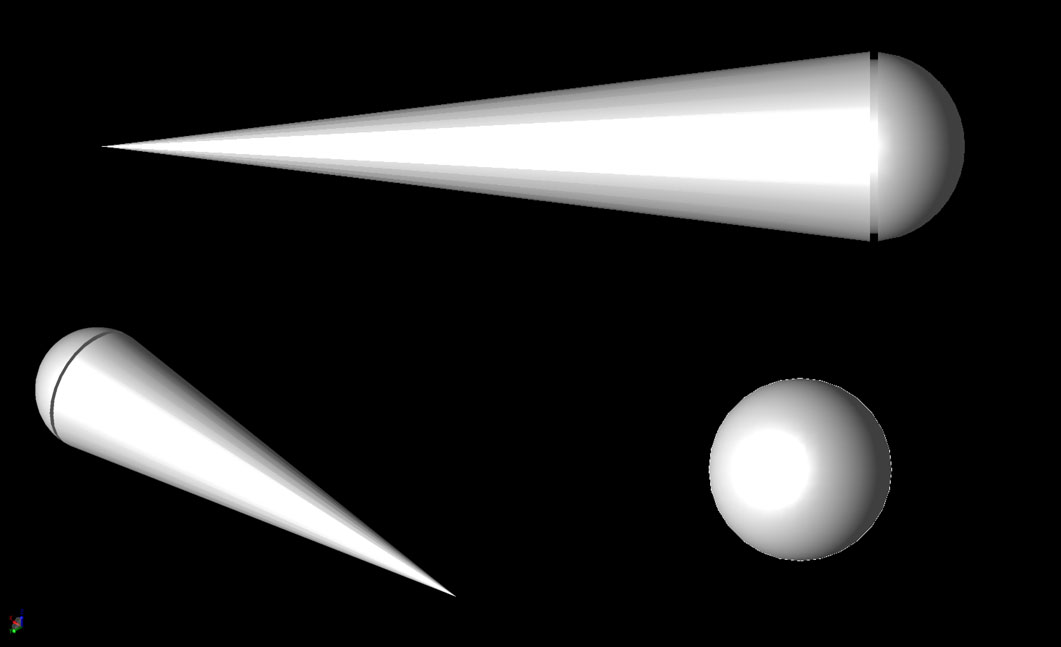 图 4 带有间隙的圆锥球体几何图形。