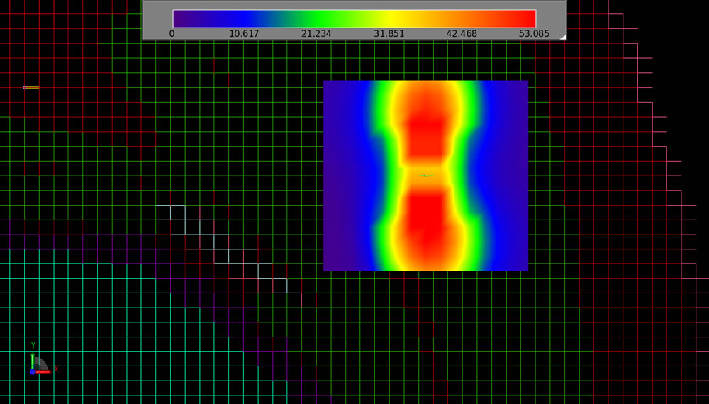  图 13：天线周围 1 克合成孔径雷达平均值的自动区域。